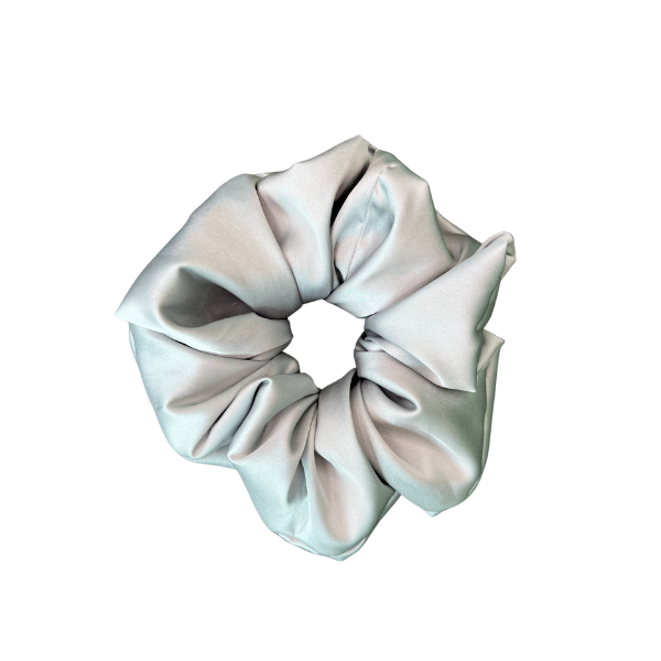 Silver Midi Silk Satin Скрънчи