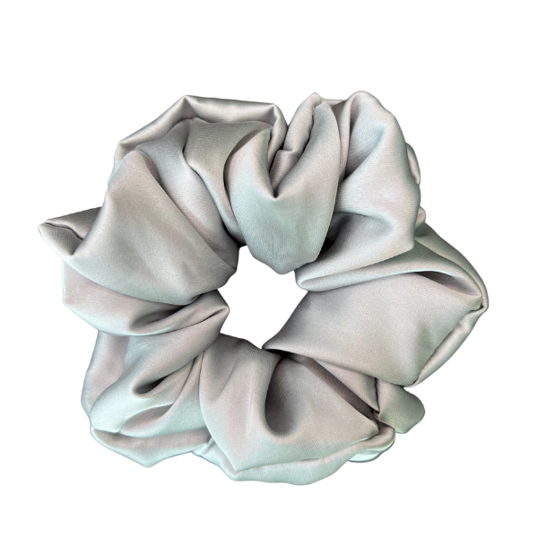 Silver Maxi Silk Satin Скрънчи
