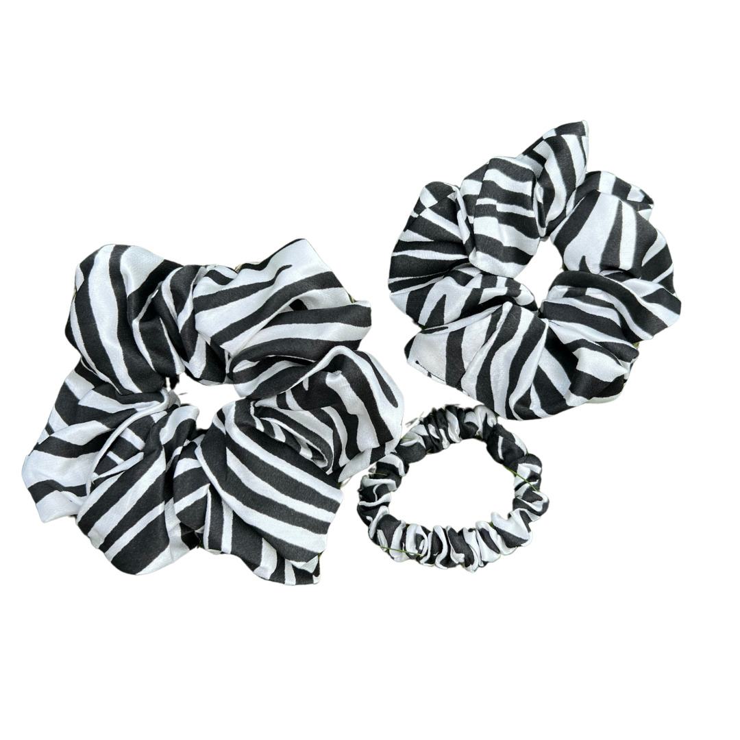 Zebra Silk Satin Скрънчи